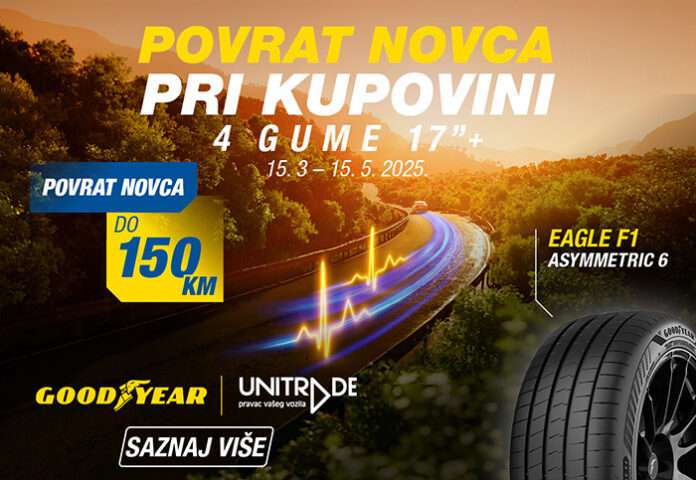 Odlična ljetna ušteda: Uz nove Goodyear gume ostvarite povrat novca do 150 KM! Odlična ljetna ušteda: Uz nove Goodyear gume ostvarite povrat novca do 150 KM!