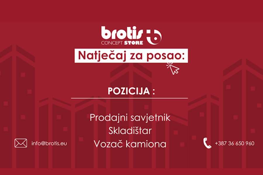 Natječaj za posao – Pridruži se Brotis timu! Natječaj za posao – Pridruži se Brotis timu!