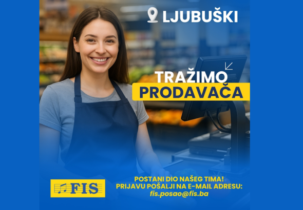FIS d.o.o. zapošljava: Prodavač (M/Ž) – Ljubuški