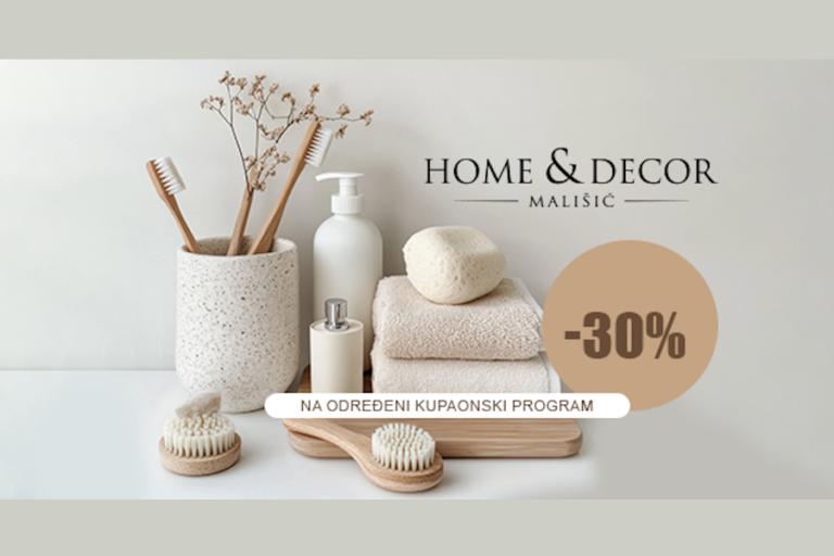 DETALJI KOJI KUPAONICU ČINE LJEPŠOM – iskoristite 30 % popusta na odabrani asortiman kupaonskih dodataka u trgovinama Mališić Home & Decor!