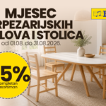 Mjesec trpezarijskih stolova i stolica u FIS centrima – U FIS-u ostvarite 15% popusta na kompletan asortiman trpezarijskih stolova i stolica