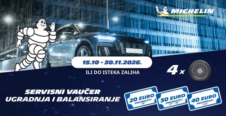 Besplatna ugradnja zimskih i cjelogodišnjih guma, pripremite automobil za zimu uz Michelin i RPM servise!