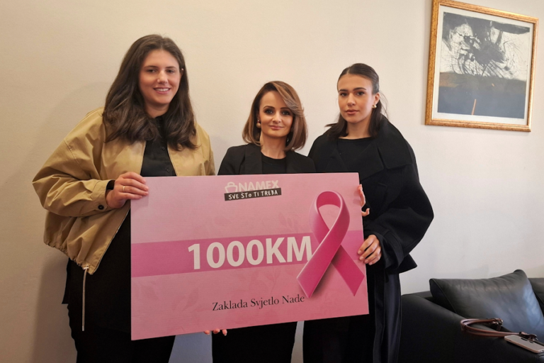 NAMEX donirao 1.000 KM Zakladi Svjetlo nade za pomoć ženama oboljelim od karcinoma